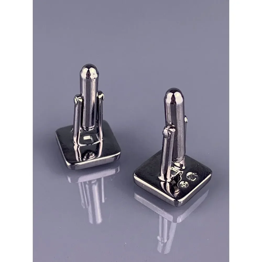 Teal Blue Swarovski Crystal Cufflinks Stainless Steel Small Square Vintage